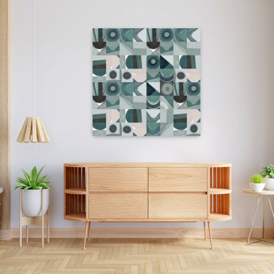 Contemporary Art Abstract Geometric Modern Architecture Art by Little Dean - Wrapped Canvas Print