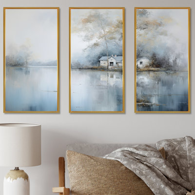 Ensemble d'art sur toile Lakeside House Serenity - Lakes Lakehouse