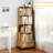 5 Tier Rotating Bookshelf, 360° Display Round Spinning Bookshelf With Wheels