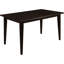 5 salles à manger avec table en placage de 59 pouces et quatre chaises rembourrées en microfibre brun clair pour un rassemblement décontracté