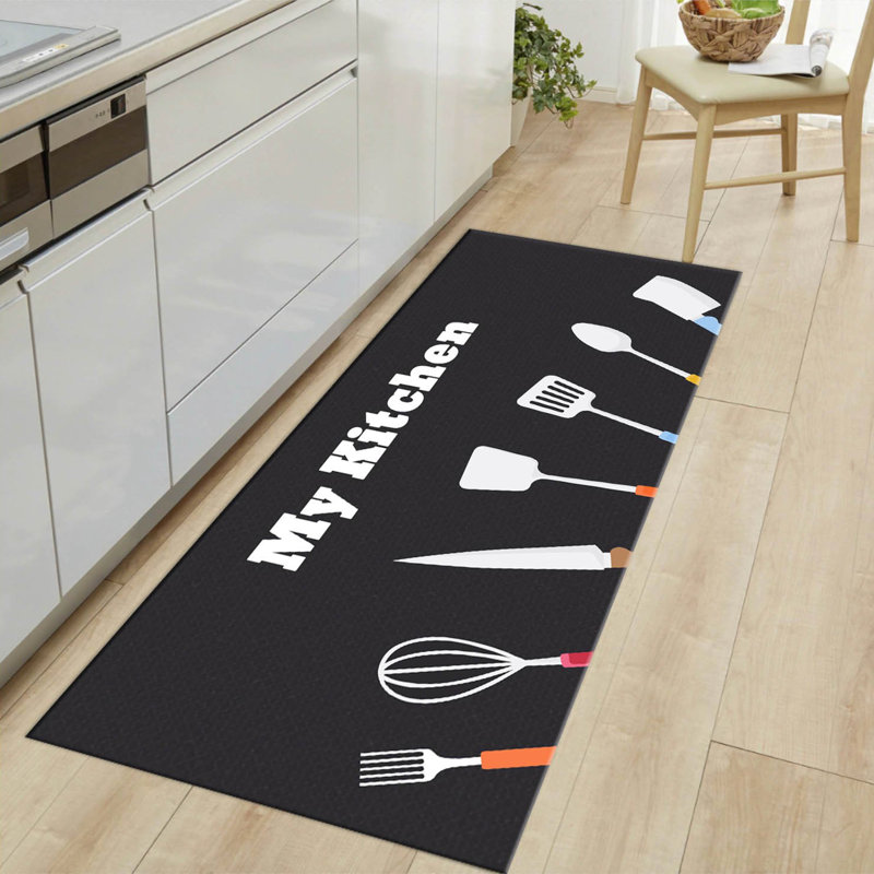 Tapis en jute tissé à la machine en noir / blanc / orange, Rectangle 3 pi 3 po x 4 pi 11 po