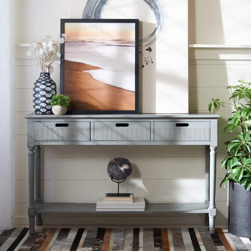 Dupuis Console Table, Distressed Gray, 30" H x 47" W x 13" D