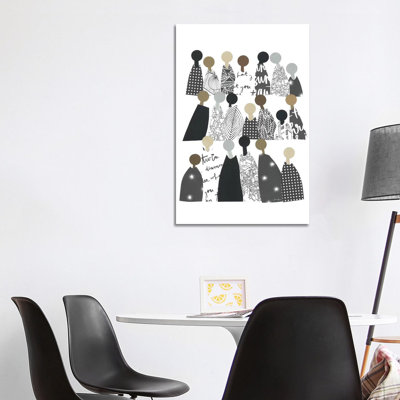 Group Of People Of Color In Black & White by LouLouArtStudio - Wrapped Canvas Painting