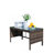 Outdoor Patio Furniture 1 Coffee Table With Clear Tempered Glass