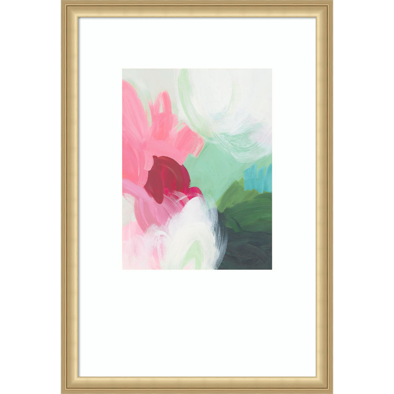 Colourful Whispers in Motion by Hannah Dawson Wood Framed Wall Art Print, Florence Gold