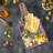 Ambesonne Geometric Tempered Glass Cutting Board Hexagons and Dots Multicolour