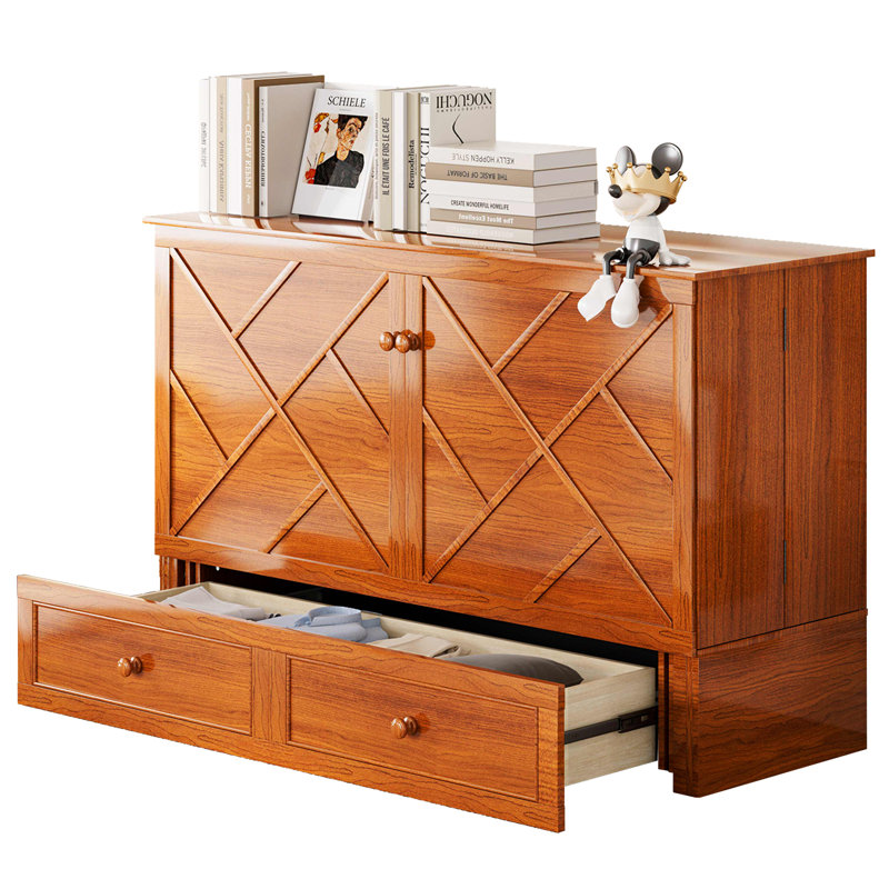  Murphy Cabinet Bed,multi-functional Cube, Usb Charging Station,solid Wood Mobile Wall Bed Chest With Storage Drawers For Bedroom Office