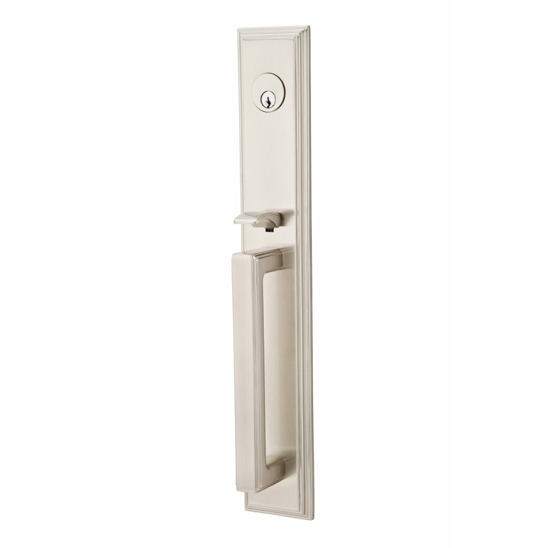 Melrose Single Cylinder Tubular Entry Set with Verve Knob, Satin Nickel