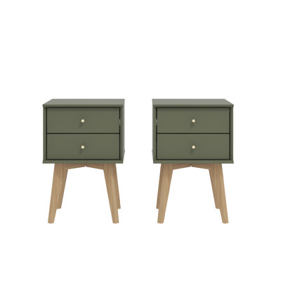 Manufactured Wood Bedside Table Sets of 2