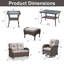 Ensemble de conversation de patio extérieur en osier 7 pièces avec des chaises pivotantes et des poufs-699158596-699158595