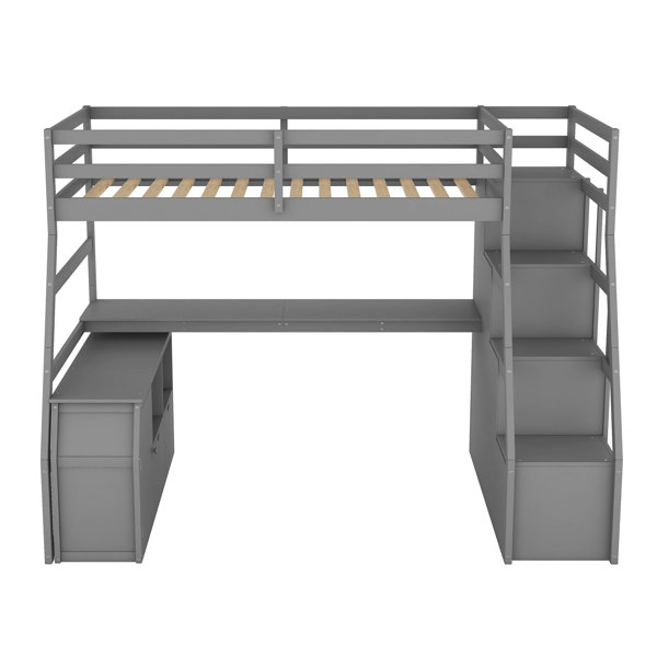 Harriet Bee Heiki Kids Twin Loft Bed with Drawers | Wayfair