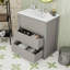 Meuble-lavabo autoportant moderne avec lavabo en céramique intégré et tiroirs à fermeture en douceur-70195280