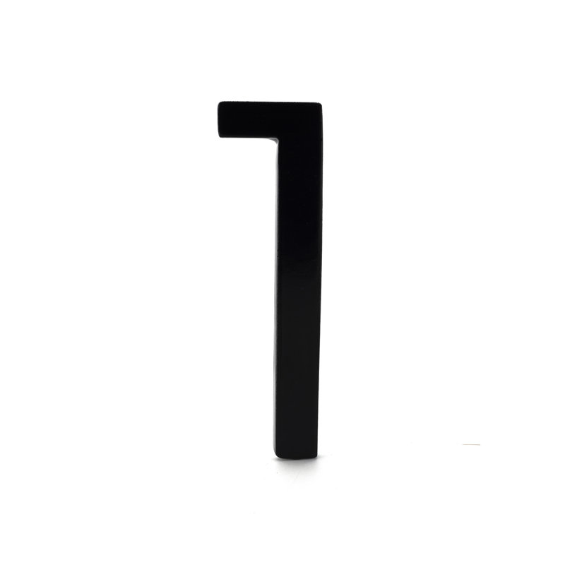 24 in. Flat Floating Mount House Number, Satin Nickel/Hunter Green, 1
