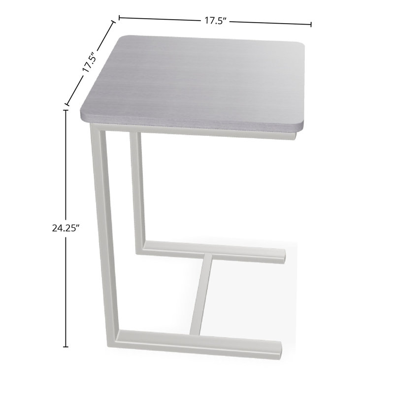 Outdoor Square Side Table, Gray/Snow