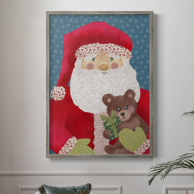 «Santa Pack II», reproduction encadrée - bois massif, H 11 po x l 9 po