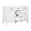 Meuble-lavabo autoportant 48 po avec 4 tiroirs, 2 portes, tablettes réglables et poignées noires-365660145
