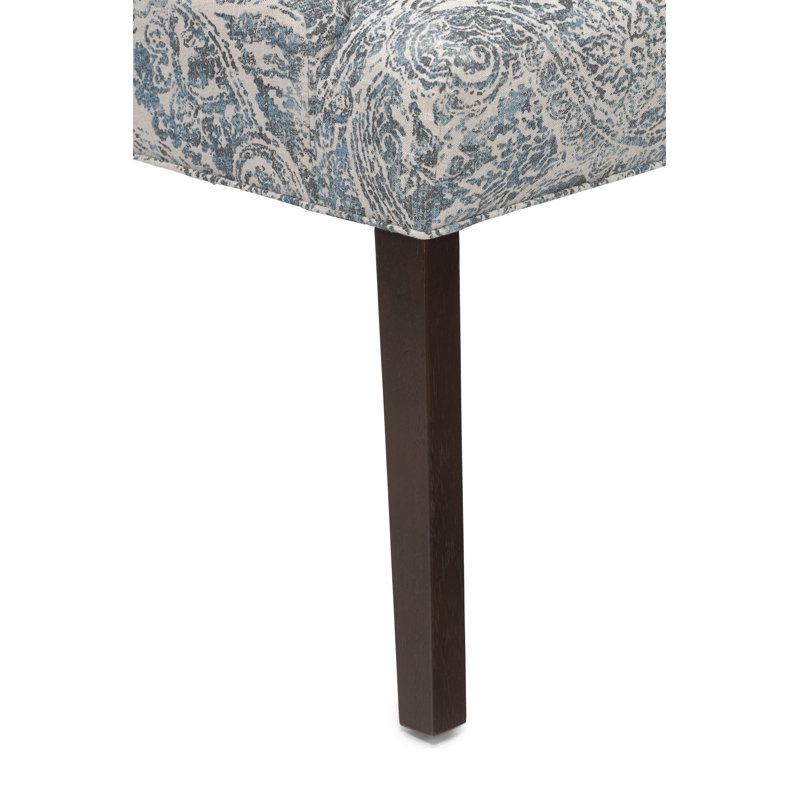 Griffie Dining Chair, Paisley Blue/Linen Natural, Espresso