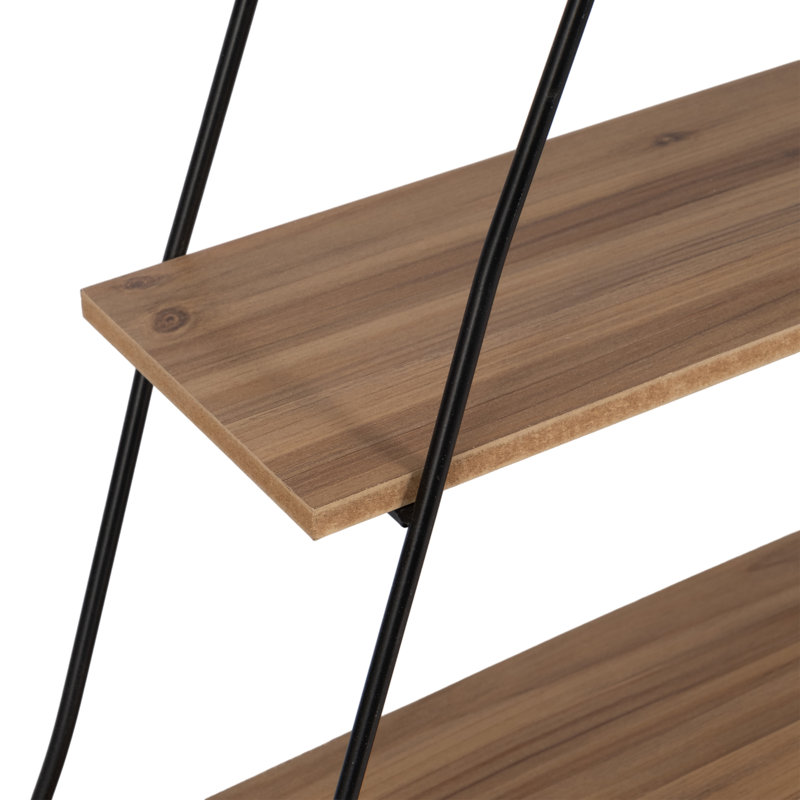 Étagère de rangement murale en métal et en bois Ljiljan pour la maison, le bureau, la chambre à coucher ou le salon - 25 po, brun