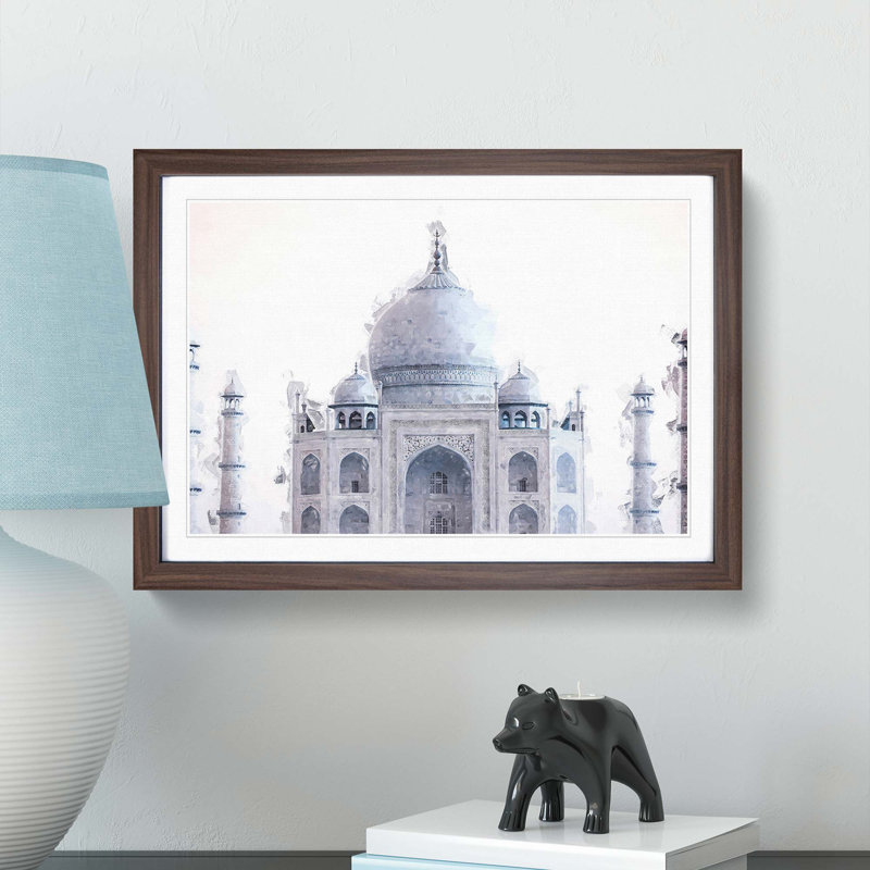 The Taj Mahal in Agra India in Abstract - Framed Print, Walnut, 60cm H x 91cm W x 2cm D