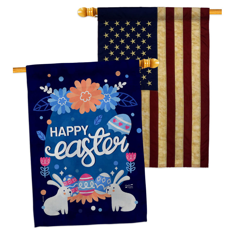 Drapeau de maison à 2 côtés en polyester / mélange de polyester 40 x 28 po