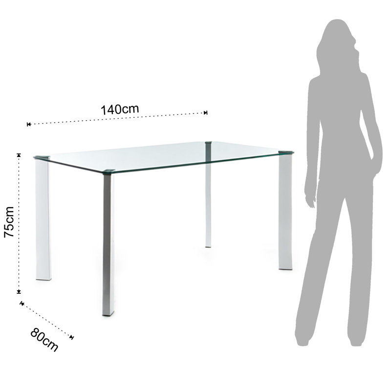 Mae Glass Top Metal Base Writing Desk