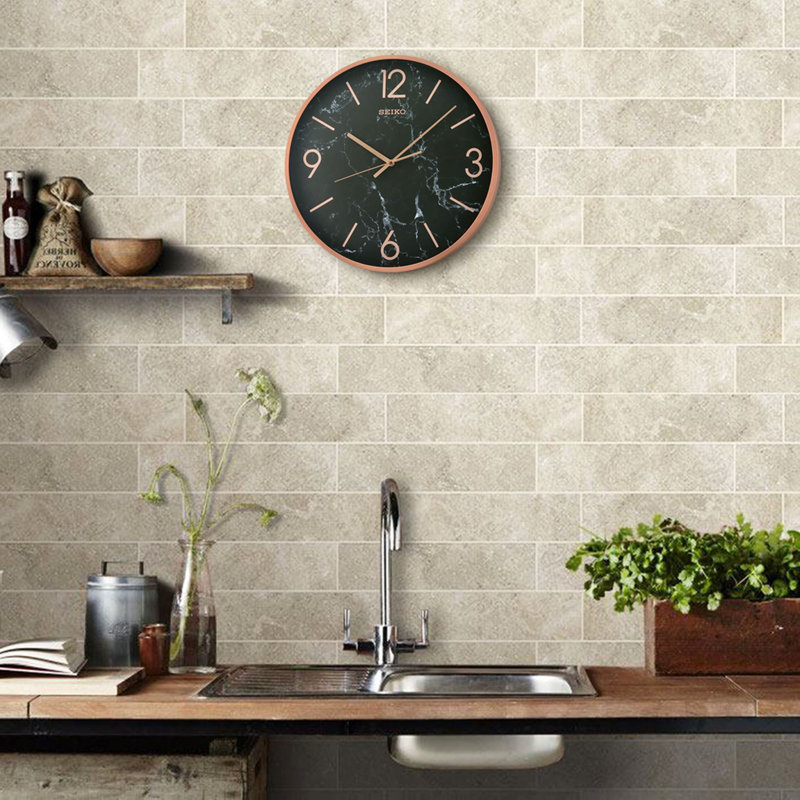 QXA760PLH Wall Clock, Rose Golden Metallic