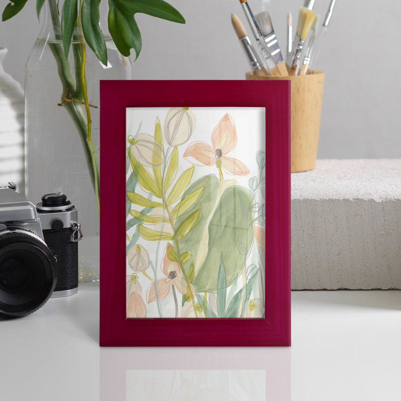 Island Flora II, reproduction d'art encadrée, Rouge, H 6 po x l 4 po x P 1 po