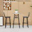 Ensemble de tabourets de bar ronds avec tablette et tabourets rembourrés-1113690887