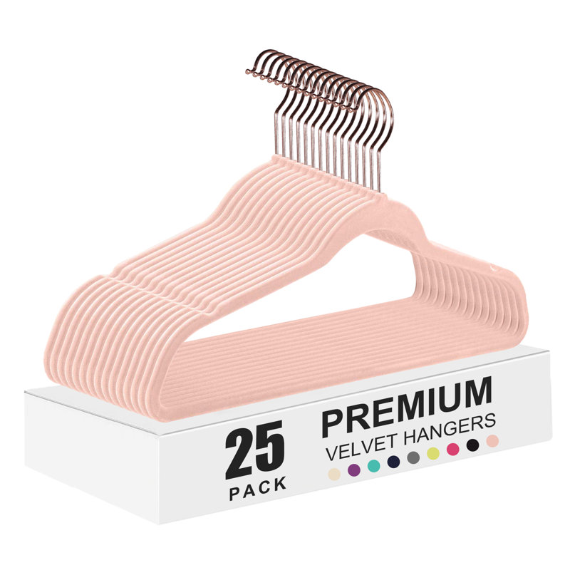 Cintre standard en plastique antidérapant pour robe / chandail / chandail, Rose, 25