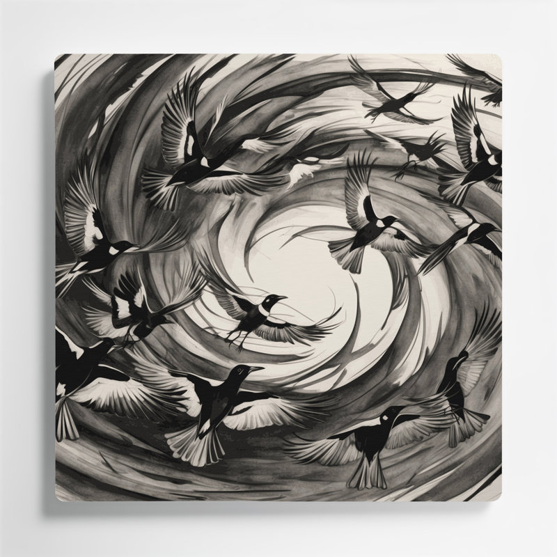 Art mural en métal oiseaux, H 192 po x l 192 po x P 0,05 po