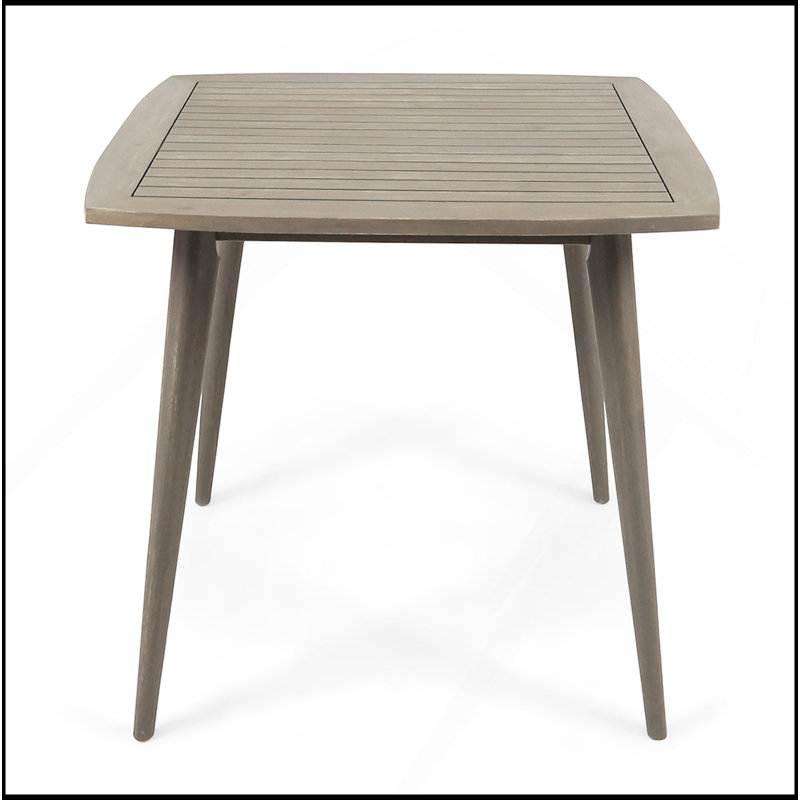 Table basse d'extérieur en bois d'acacia gris durable avec une finition résistante aux intempéries et un design moderne, parfaite pour la terrasse et le jardin