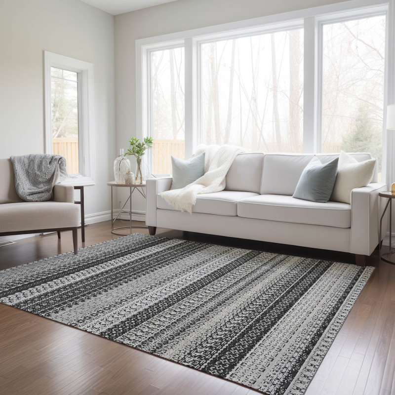 Striped Indoor / Outdoor Rug, Rectangle 3' x 5'