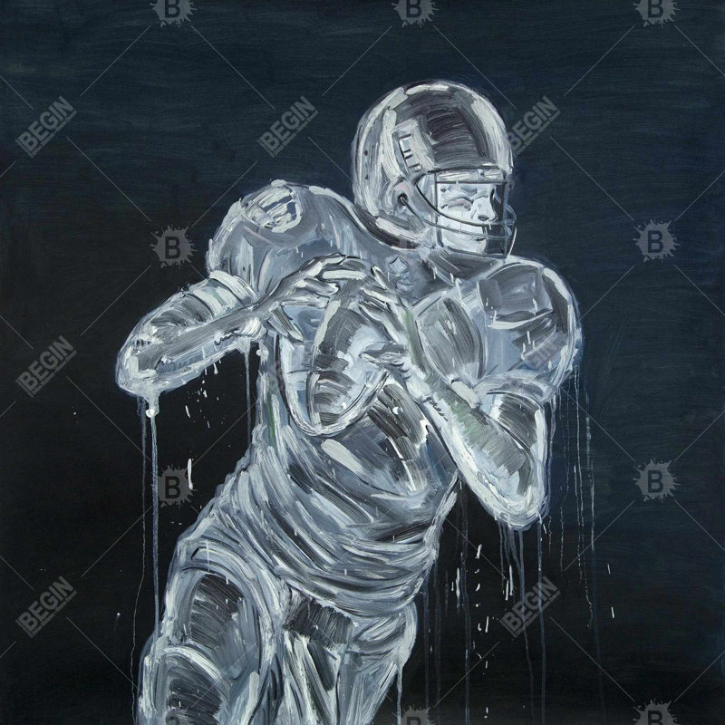 Football player - 18"x18" Throw pillow - Poly twill - Print on demand