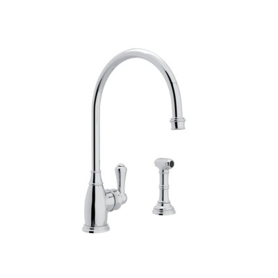 Georgian Era Single Handle Kitchen Faucet with Accessories