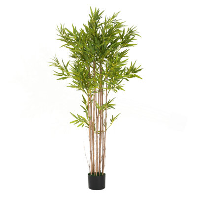 Artificial Bamboo With Black Plastic Pot