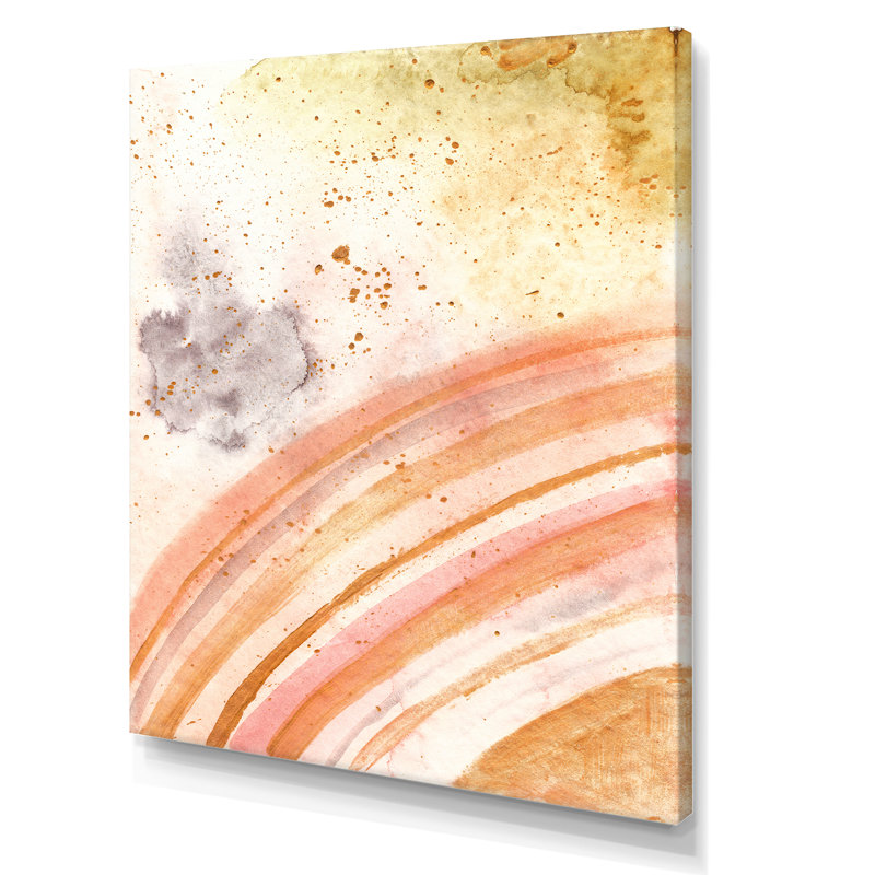 «Pastel Green Orange Marble Art Ripples», reproduction sur toile, H 40 po x l 30 po x P 1,5 po, Toile tendue