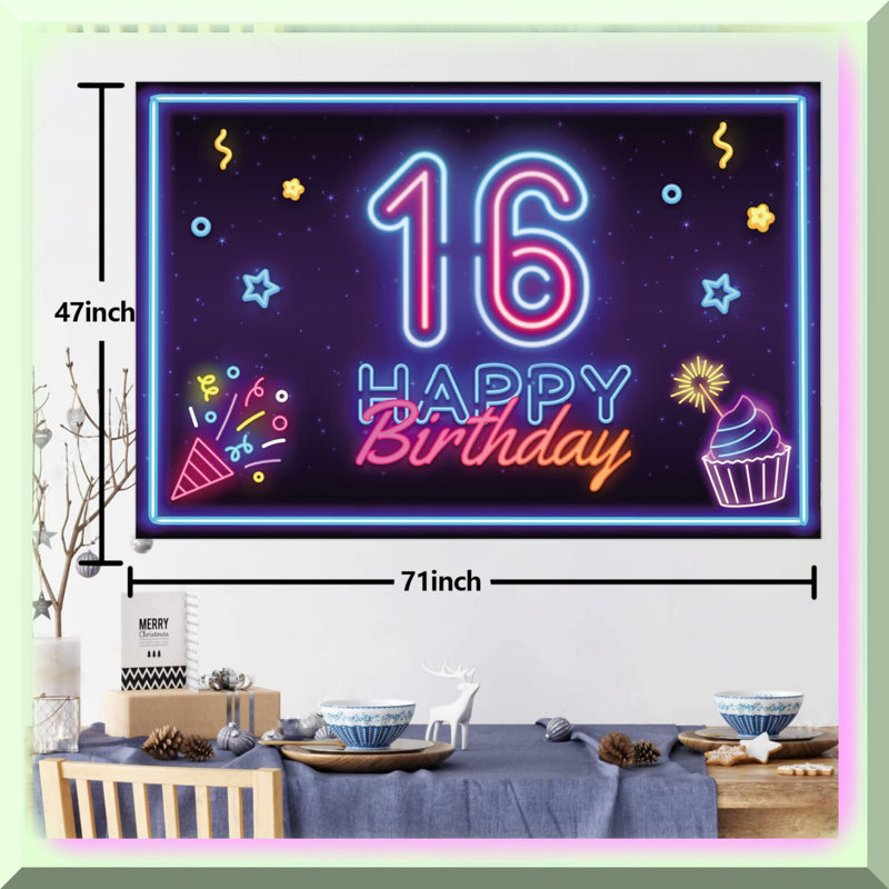 Boho Blue 1st Birthday High Chair Banner