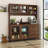 63 Inch Wide Freestanding Kitchen Hutch Cabinet with 4 Doors, 4 Drawers, and Microwave Shelf for Enhanced Storage and Organization-802885455