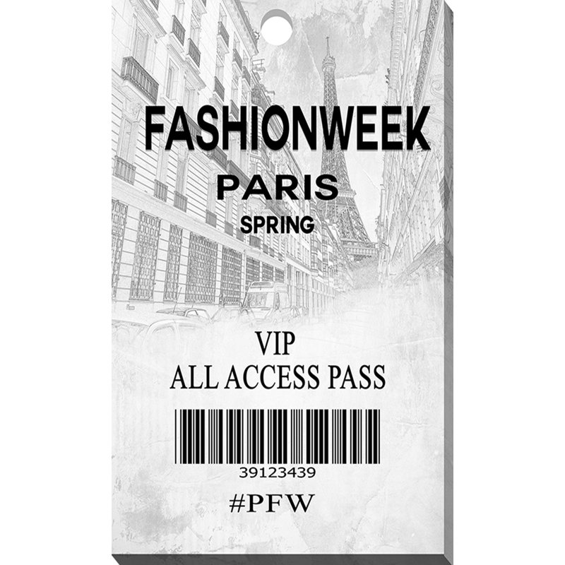 « mode week paris », art textuel sur toile, H 40 po x l 24 po x P 1 po, Toile tendue