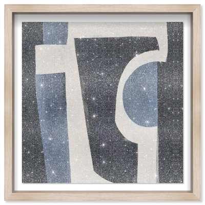 Midnight Contours I Shadowbox Abstract Print by Oliver Gal, Black Frame, 12 x 12