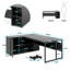 Bureau de direction en L 71 pouces avec rangement, tablettes et support pour unité centrale, idéal pour le bureau à domicile et le poste de travail, noir-1649393188