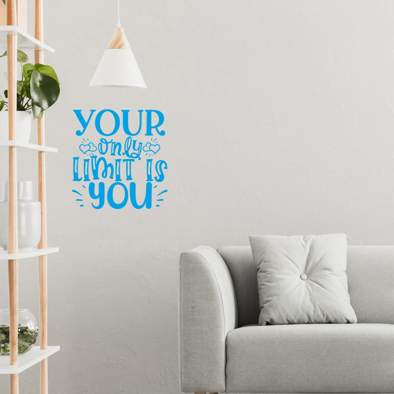 Adhésif décoratif «Your Only Limit is You», H 18 po x l 18 po, Bleu ciel