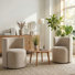 Living Room Accent Chairs, Modern Upholstered Barrel Chairs with Casters