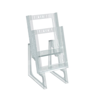 Two-tier Modular Bifold Brochure Holder, 2-Pack