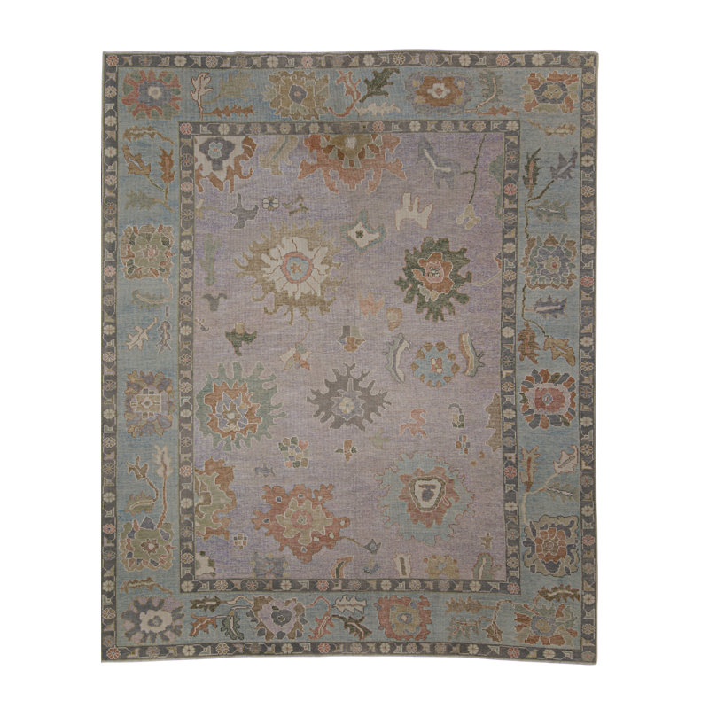 Tapis turc Oushak fait à la main 9 pi 2 po x 11 pi 10 po