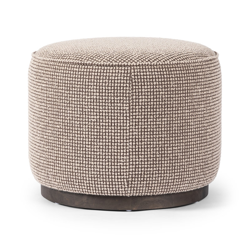 Sinclair Round Ottoman, Barrow Taupe Polyester Blend