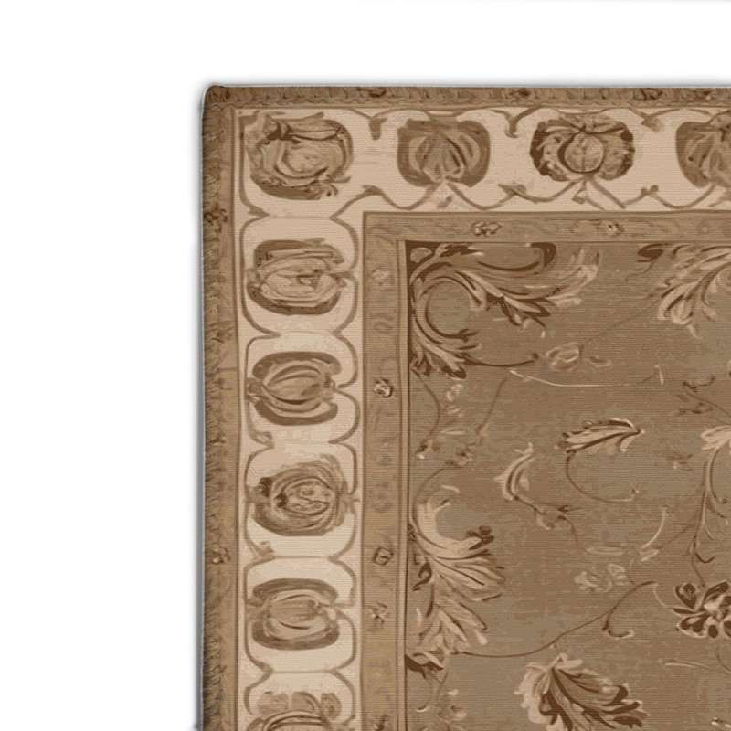 Tapis beige français d'intérieur et d'extérieur, Rectangulaire 8 pi x 10 pi