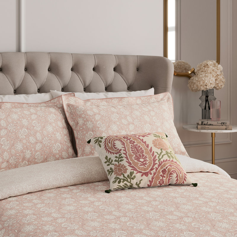 Eternal Bloom Cotton Floral Duvet Cover Set with Pillowcases Included, Double Duvet Cover + 2 Pillowcases