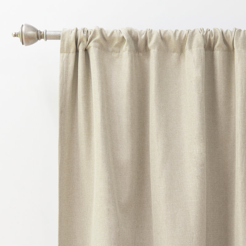 Reyna Room Darkening Curtain Single Panel, Beige, 52" W x 84" L