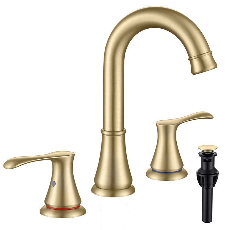 Widespread 2-handle Bathroom Faucet with Drain Assembly